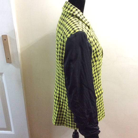 NWT Circus NY unique funky bold Sulphur Spring Houndstooth Blazer Bomber - Picture 3 of 16